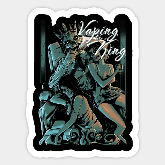 Vaping like a king Sticker by Sindiket